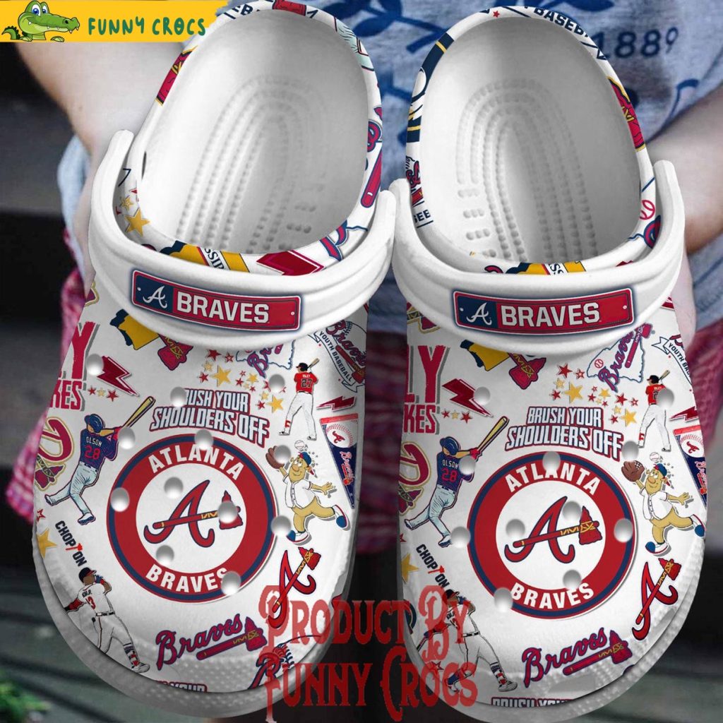 Brush Your Shoulders Off Atlanta Braves Crocs Shoes