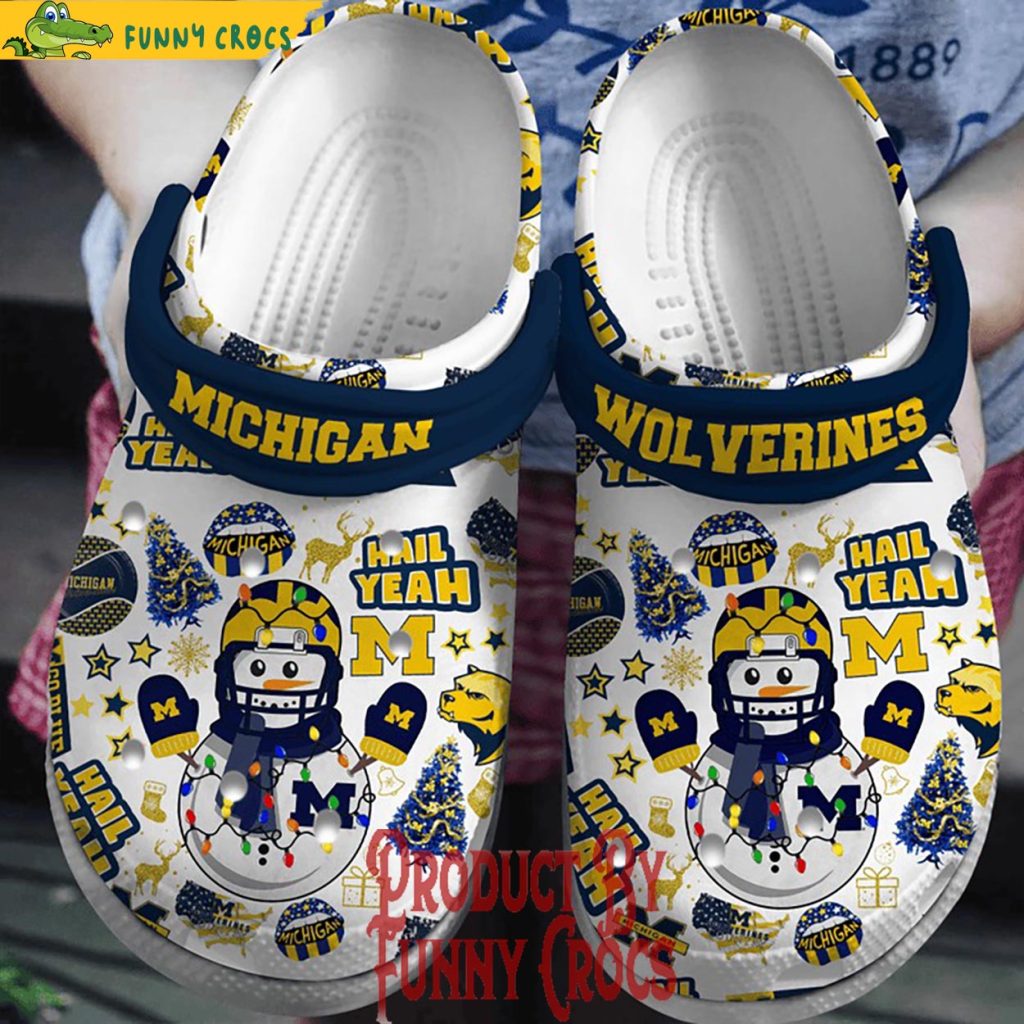 Michigan Wolverines Hail Year Christmas Crocs