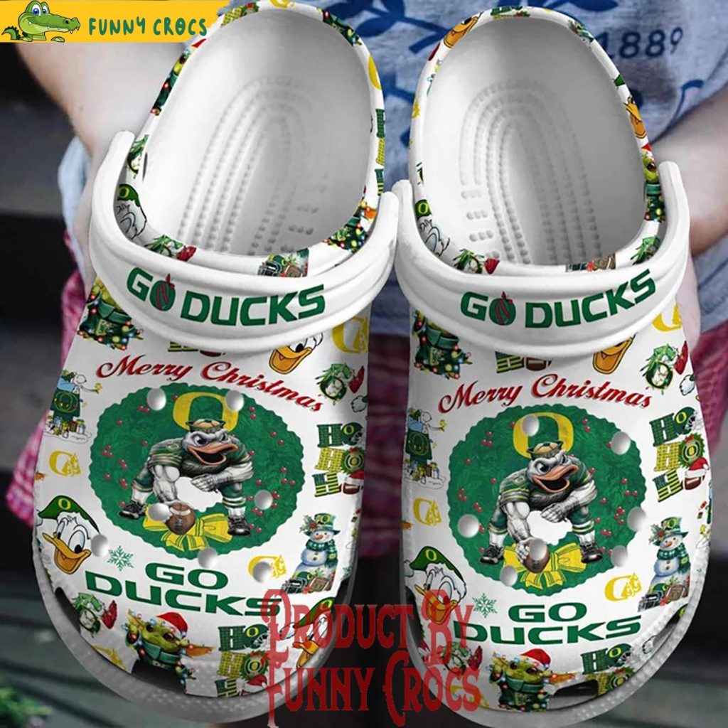 Oregon Ducks Go Ducks Merry Christmas Crocs Shoes