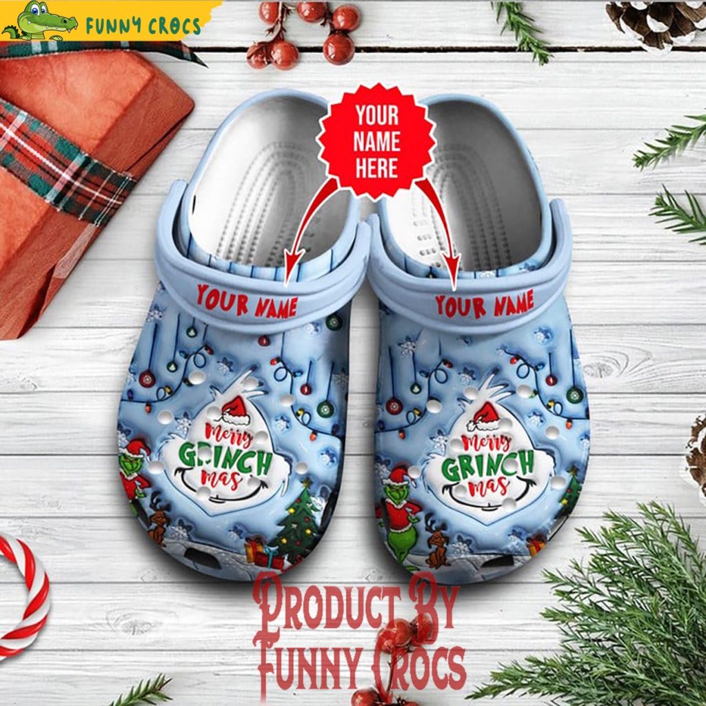 Personalized Merry Grinchmas Christmas Crocs