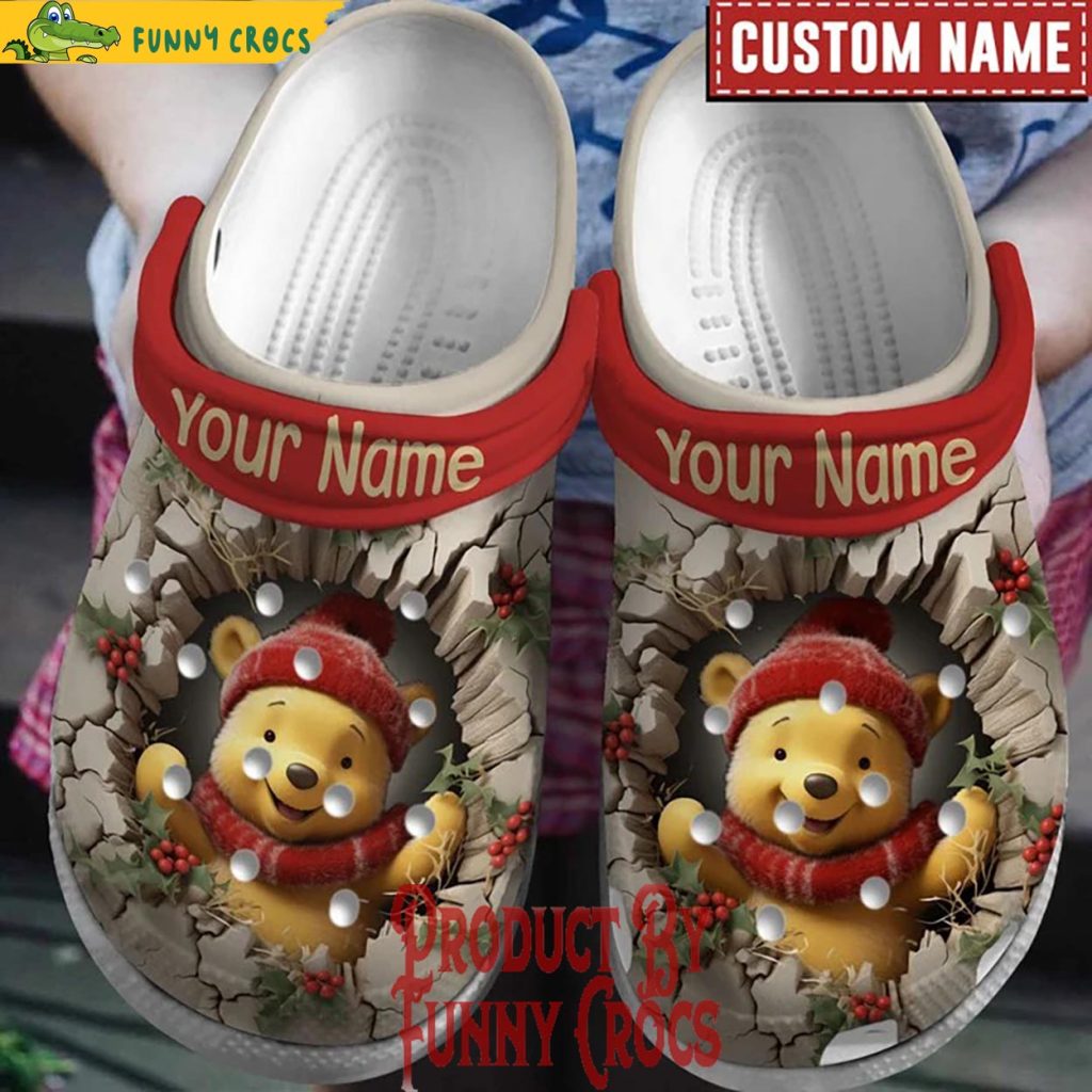 Winnie The Pooh Brick Wall Christmas Crocs