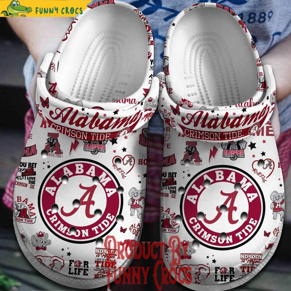 ALabama Crimson Roll Tide For Life Crocs Shoes