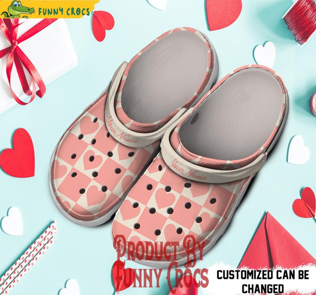 Custom Heart Pattern Valentines Day Crocs