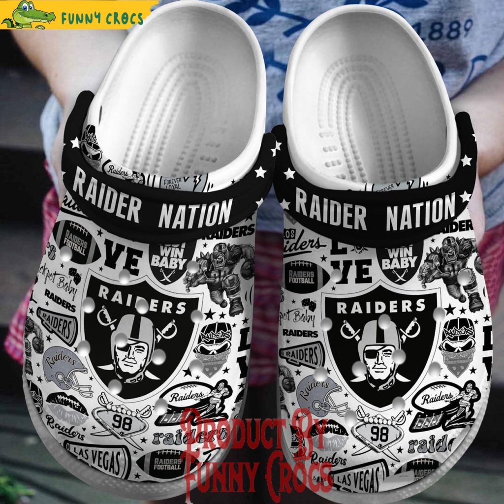 Las Vegas Raiders Nation Pattern Crocs