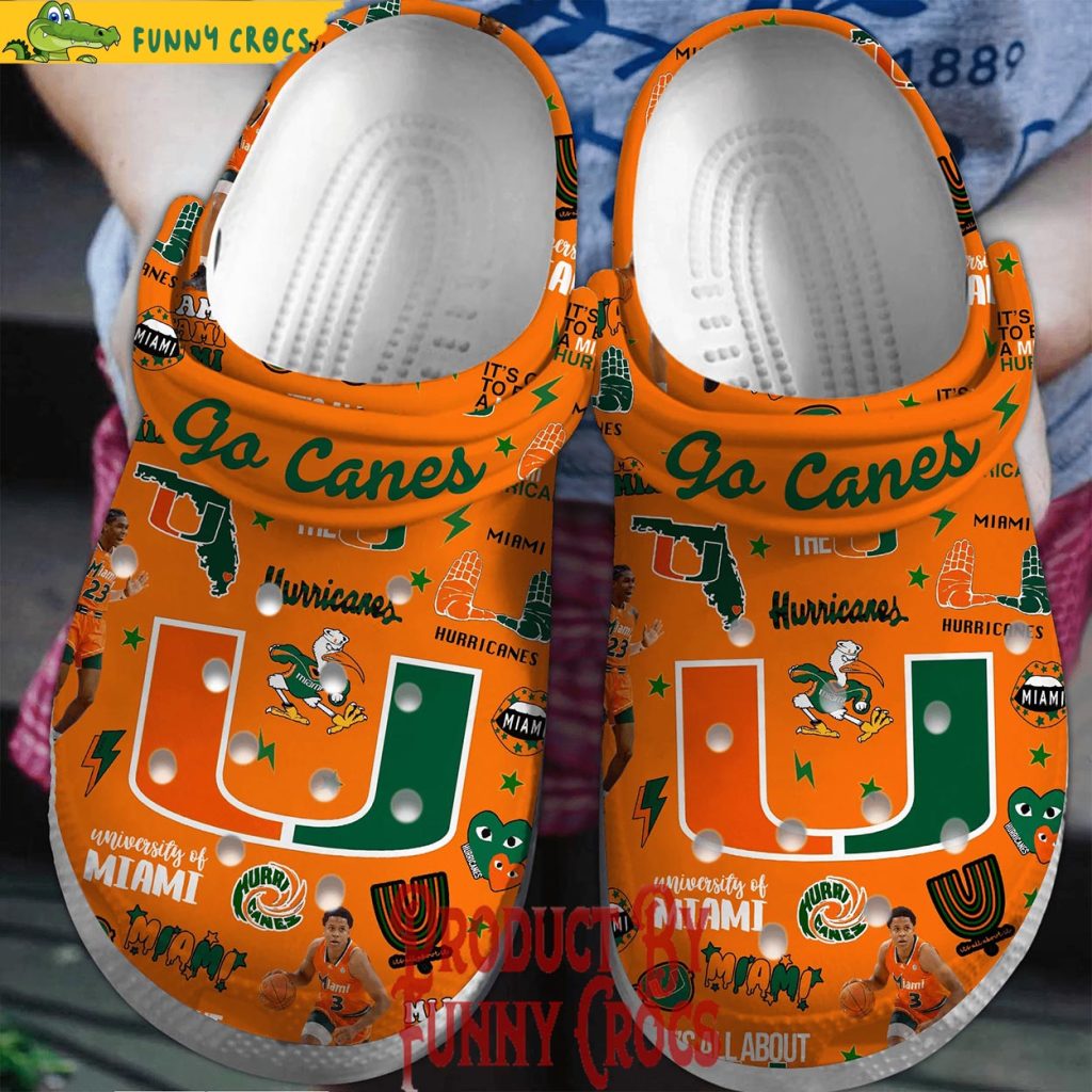 Miami Hurricanes Basketball Orange Crocs Clog