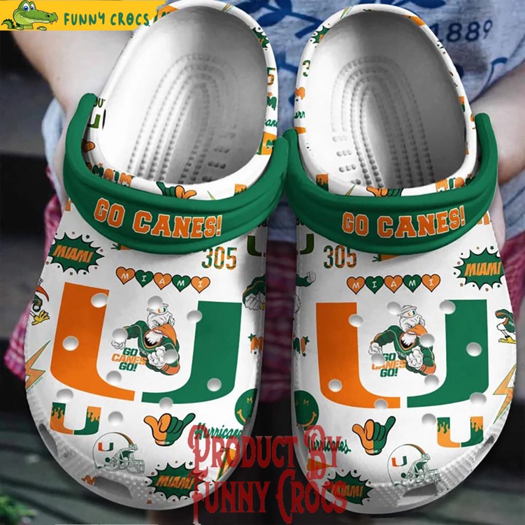 Miami Hurricanes I Love Football Crocs Slippers