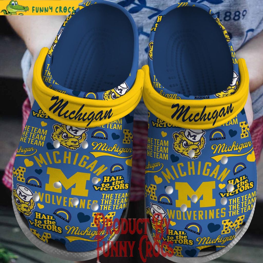 Michigan Wolverines Hail To The Victory Crocs Shoes