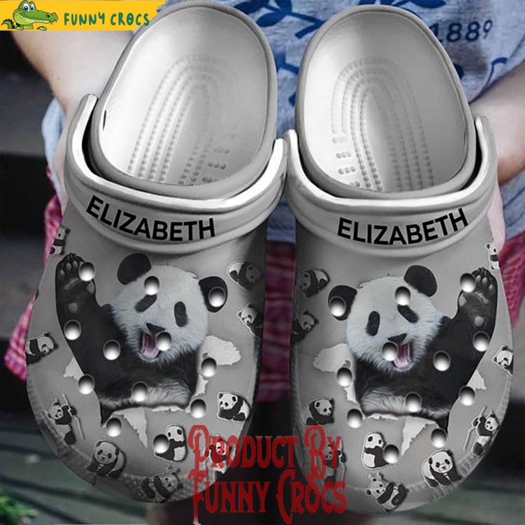 Personalized Panda Grey Crocs