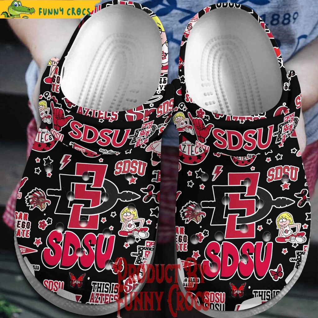 San Diego State Aztecs SDSU Black Crocs Shoes