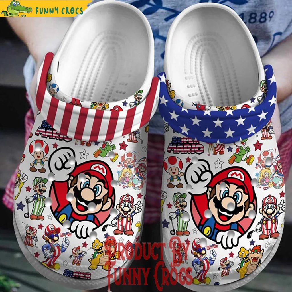 Supers Mario 4th Of July Crocs Shoes