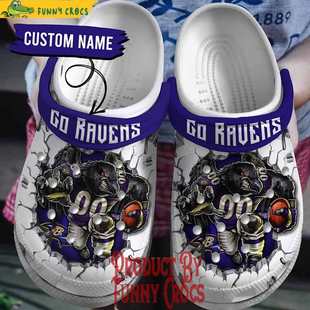 Baltimore Ravens Go Ravens Breaking Wall NFL Crocs