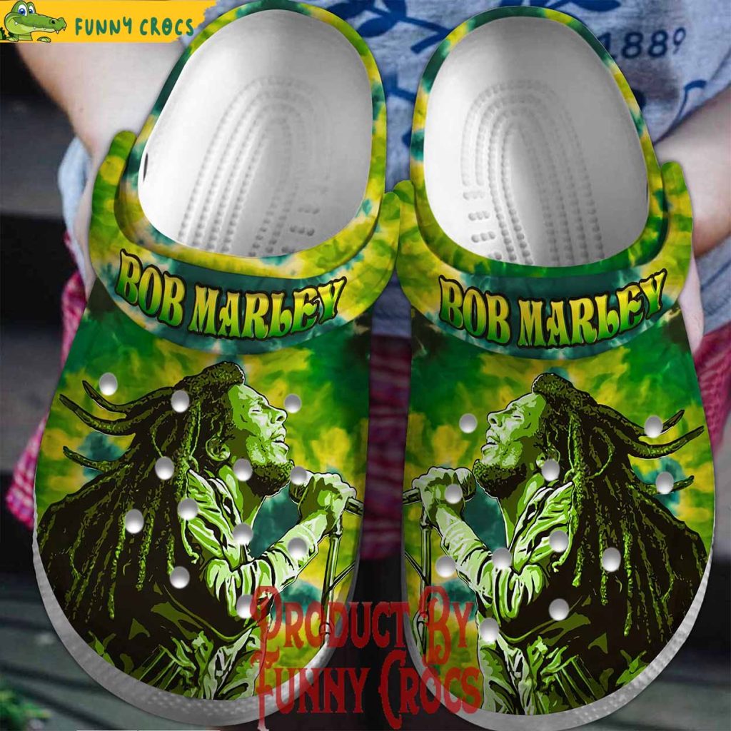 Bob Marley Music Green Crocs Shoes