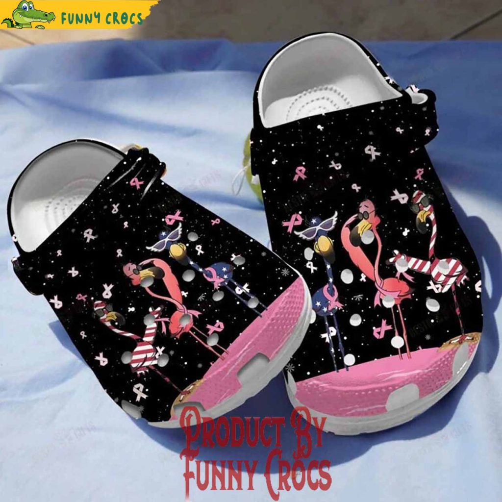 Breast Cancer Flamingo Pink Ribbon Crocs Shoes