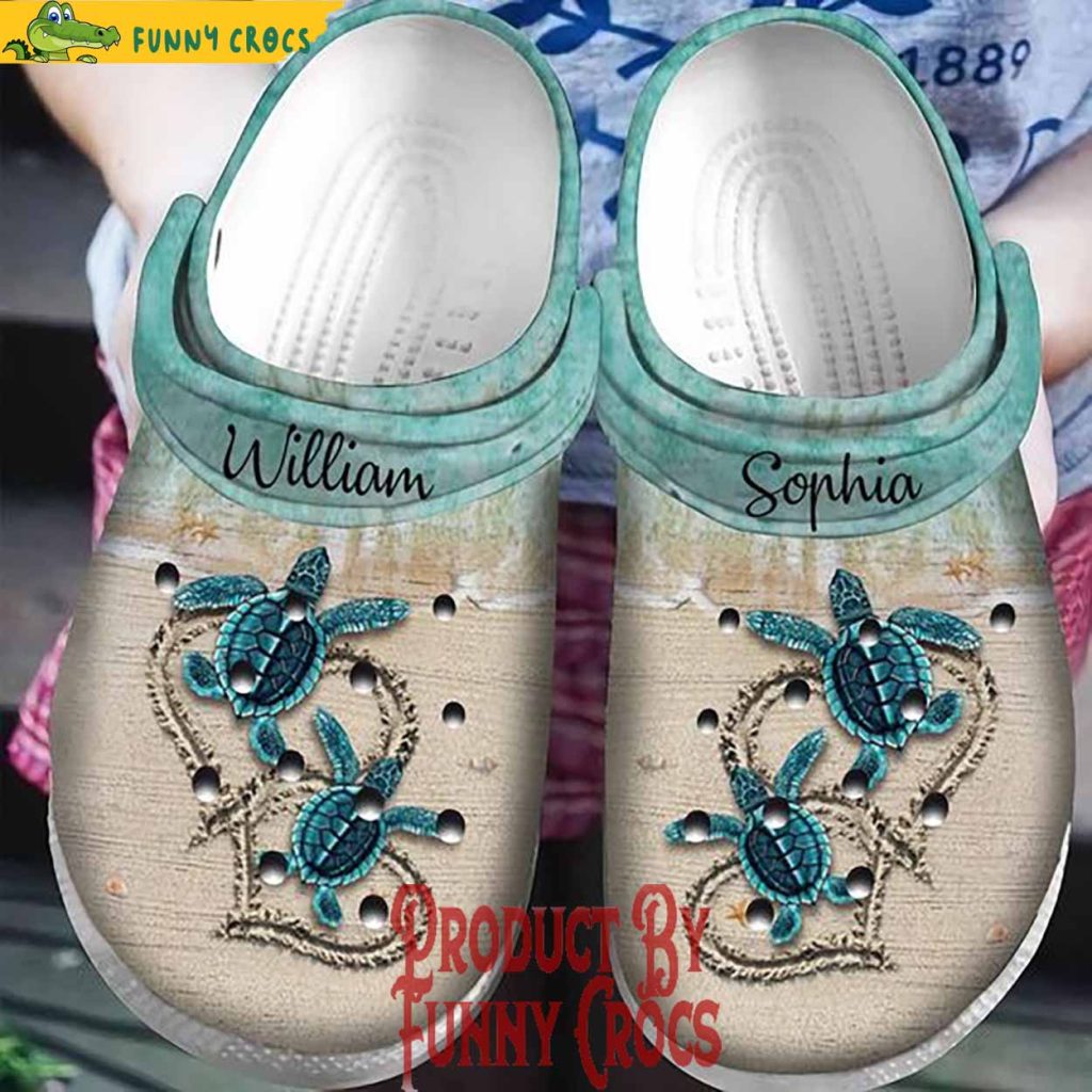 Custom Sea Turtle You Are The Sunshine Of My Life Couple Crocs Slippers