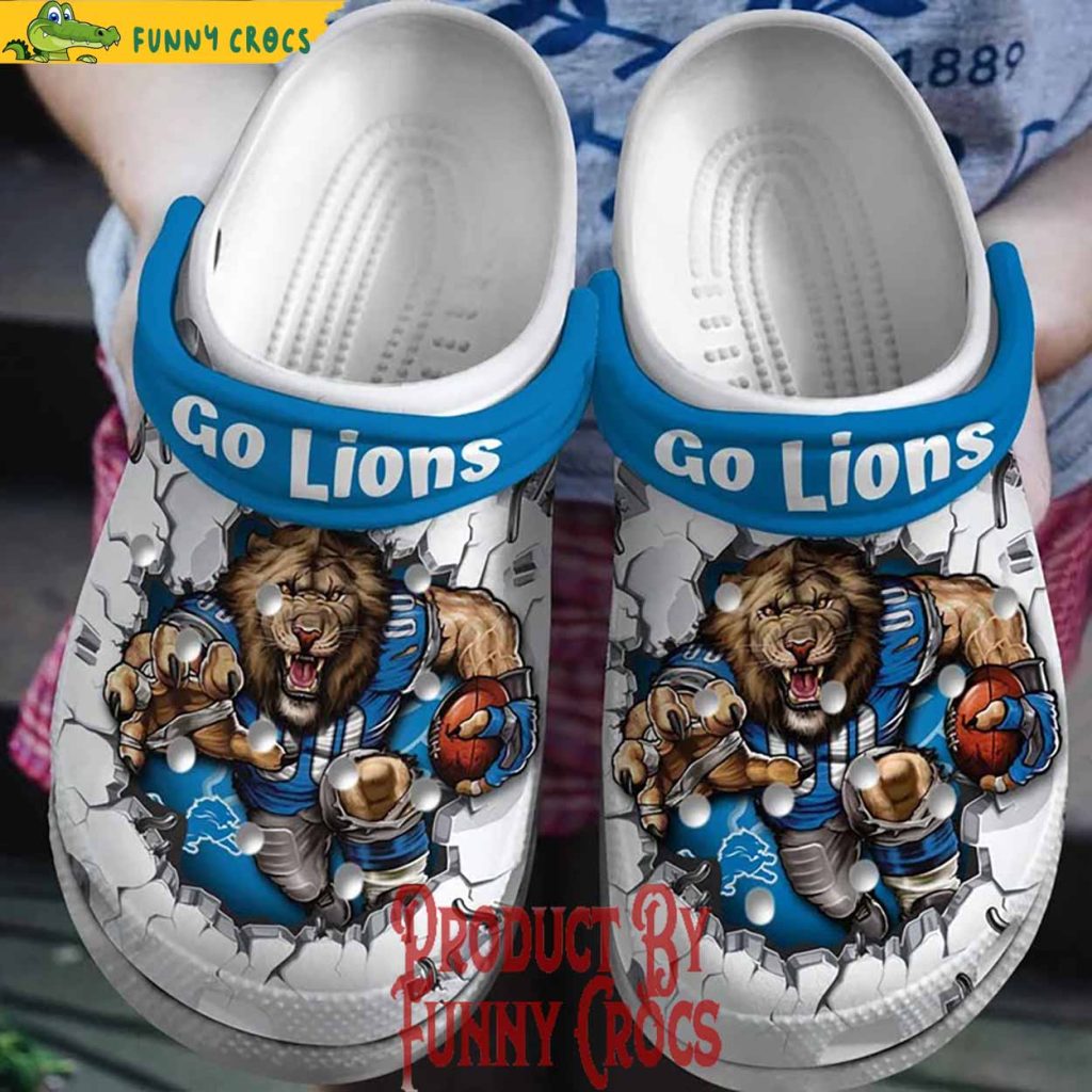 Detroit Lions Go Lions Breaking Wall NFL Crocs