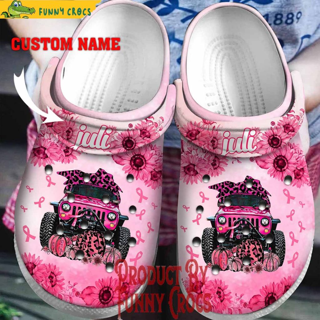 Personalized Breast Cancer Jeep Girl Pumpkin Crocs Shoes