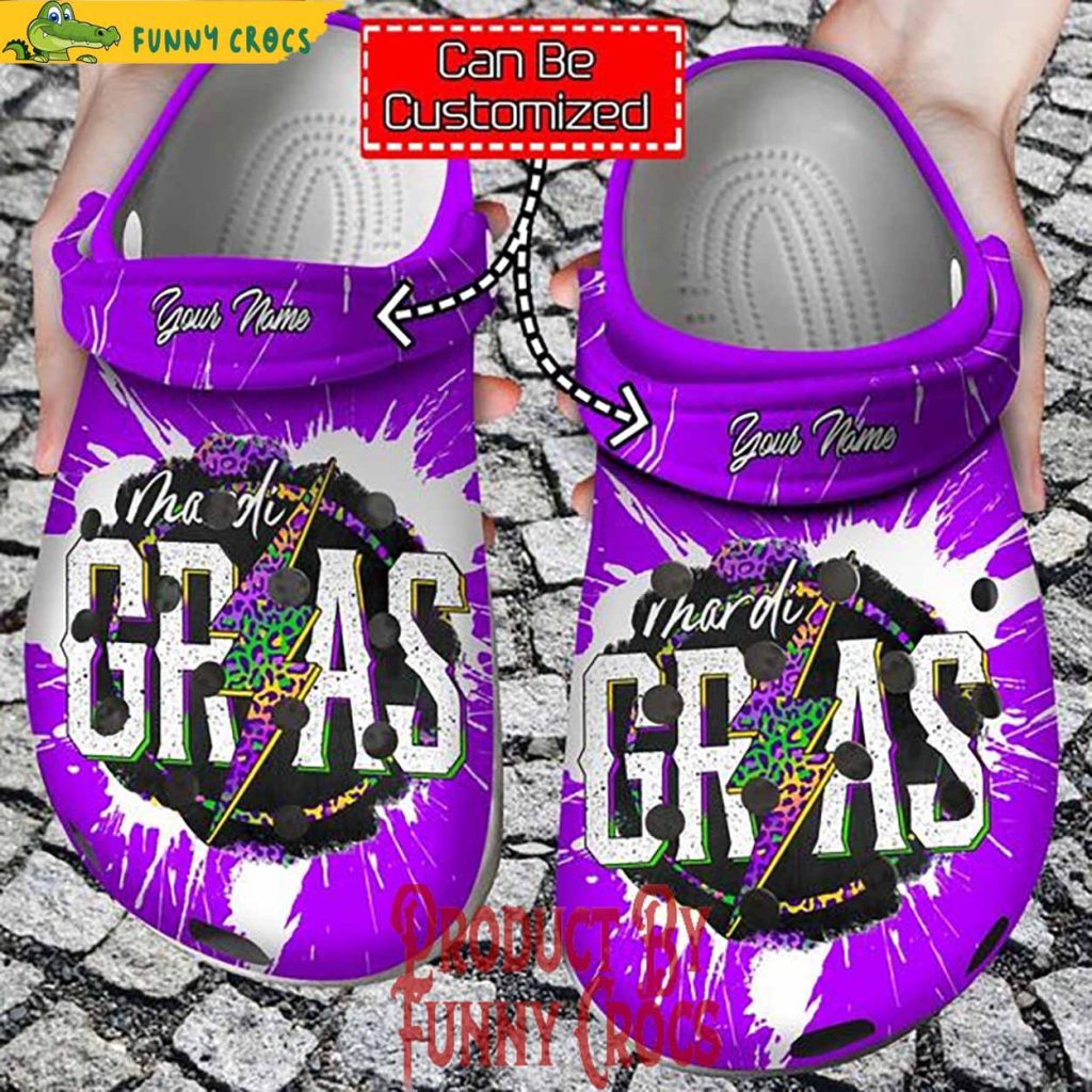 Personalized Mardi Gras Crocs