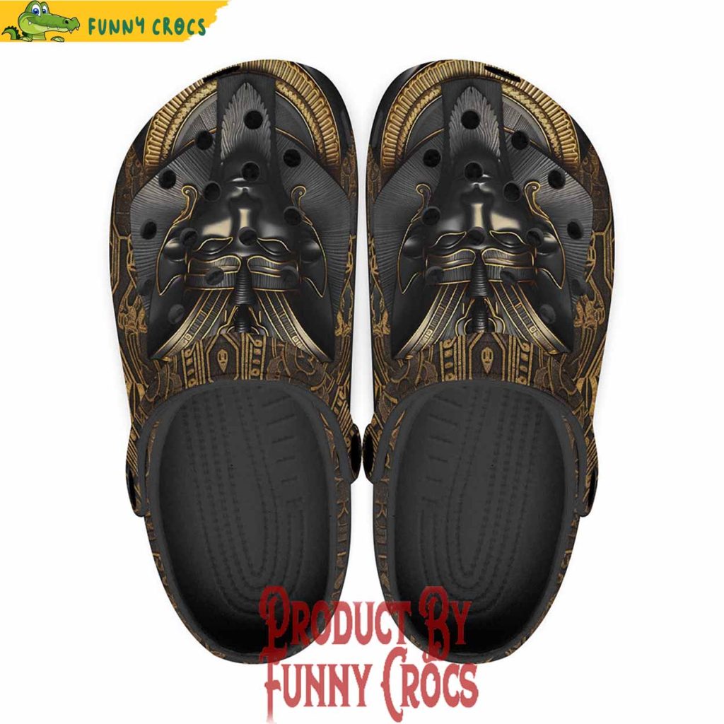 Colorful Egypt Anubis-Cat Gold And Black Stone Crocs Shoes