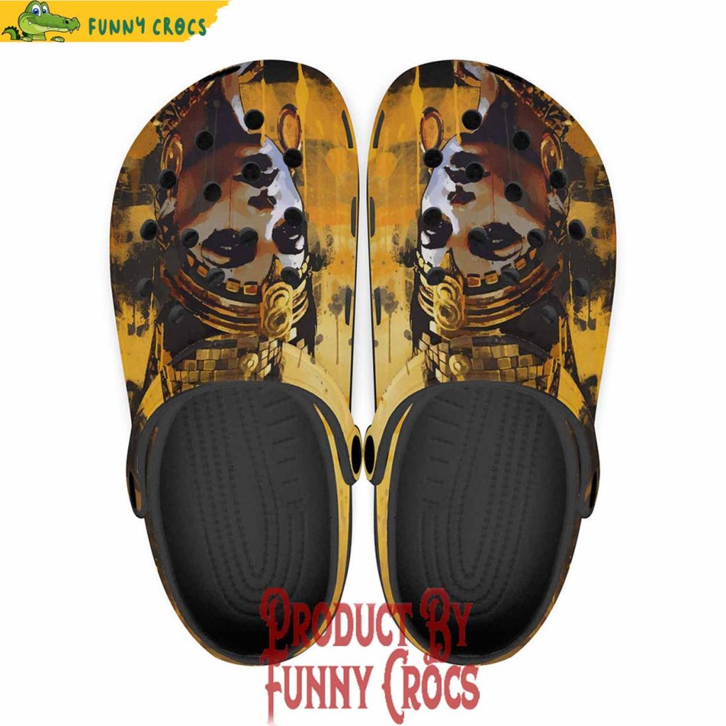 Colorful Egyptian Queen Gold And Black Art Crocs Shoes