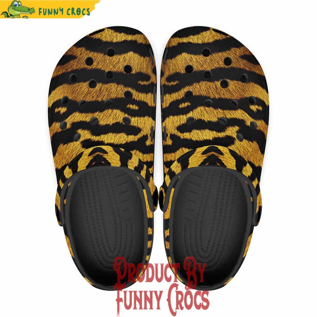 Colorful Golden Tiger Fur Crocs Shoes