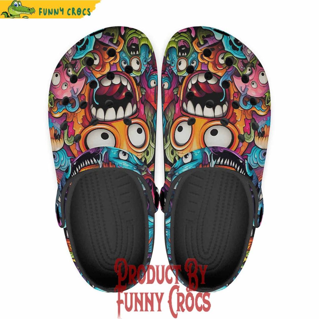 Colorful Monsters Graffiti Art Crocs Shoes