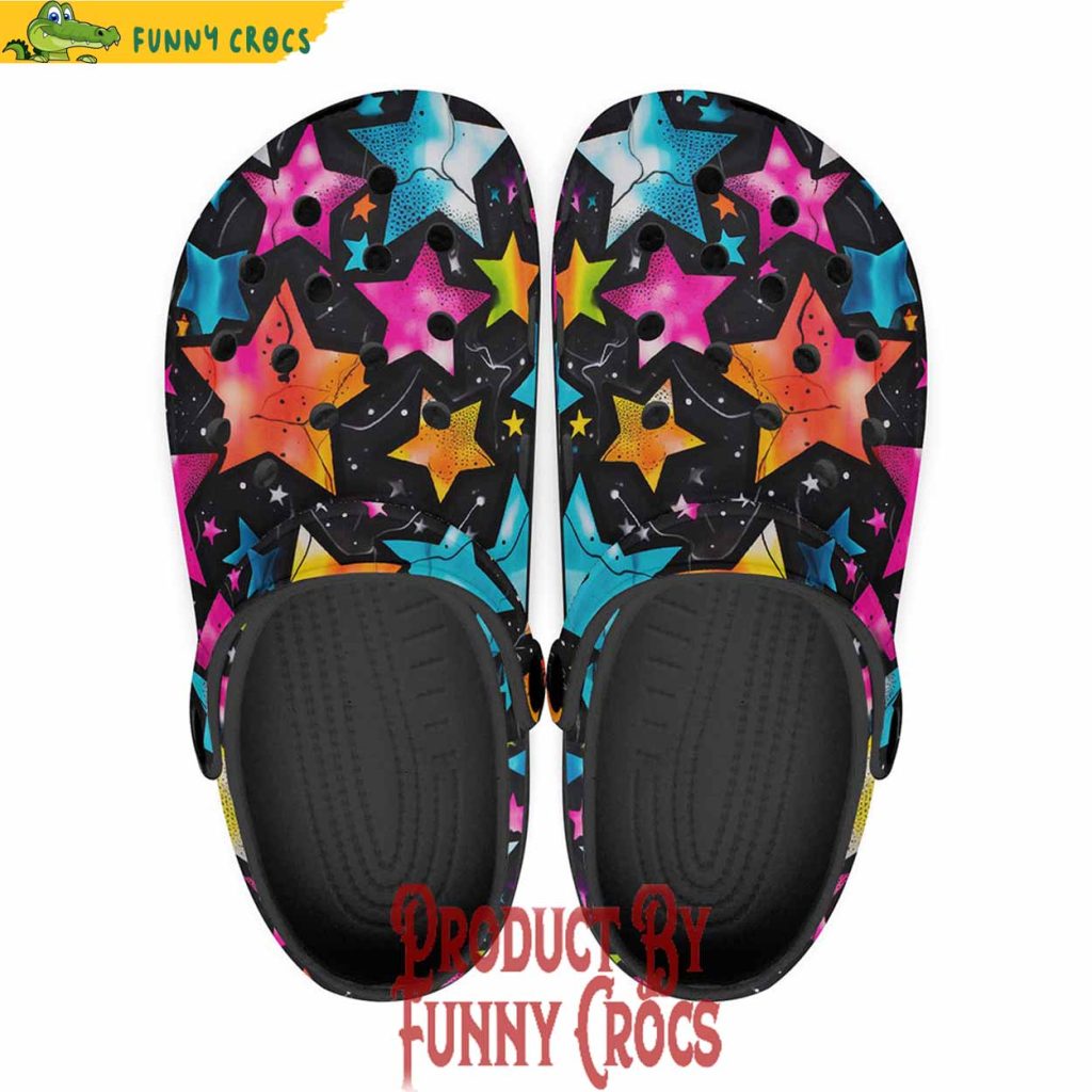 Colorful Stars Art Crocs Shoes