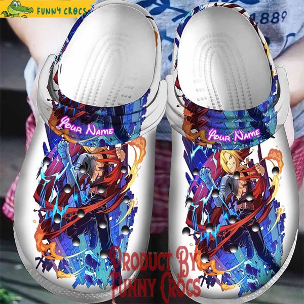 Custom Fullmetal Alchemist Edward Elric Colorful Crocs Shoes