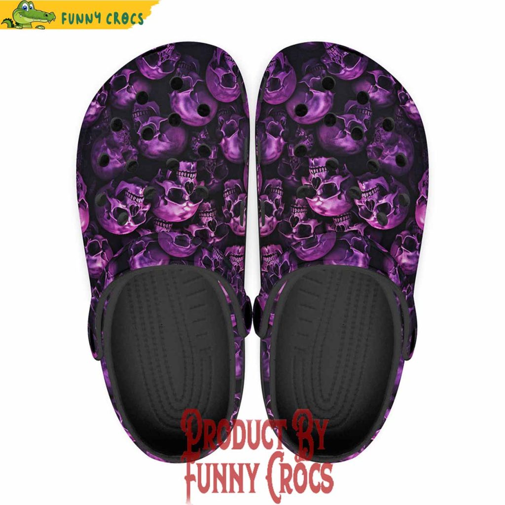 Pink And Black Skulls Crocs Shoes