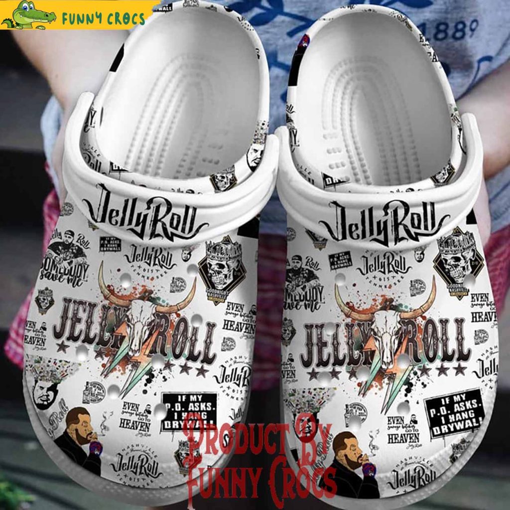 Jelly Roll If My Po Ask I Hang Drywall White Crocs Shoes