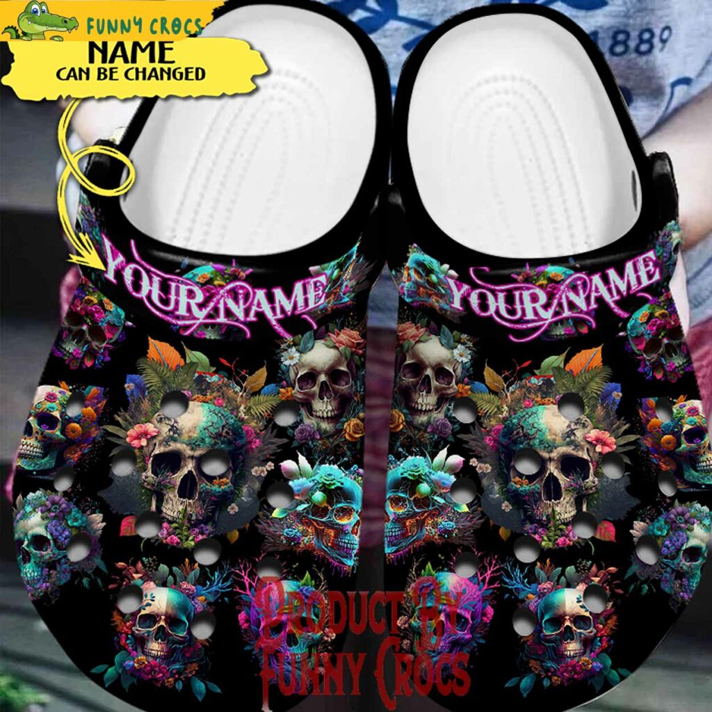 Custom Skull Color Tropical Crocs Shoes