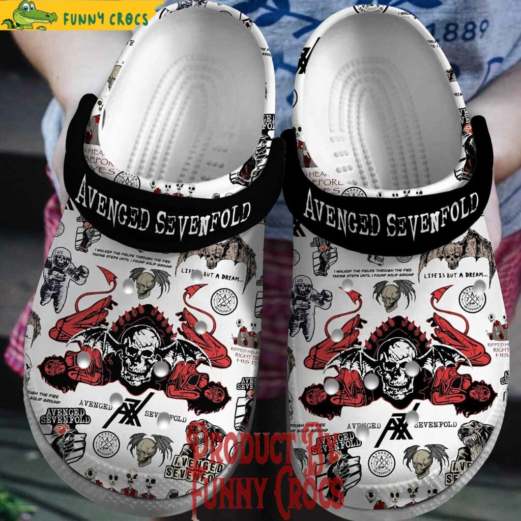 Avenged Sevenfold Skull With Bat Crocs Style