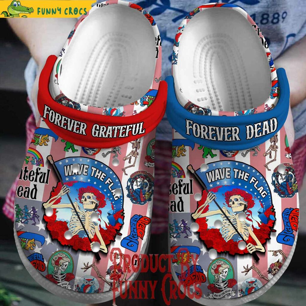 Grateful Dead Forever Wave The Flag USA Crocs