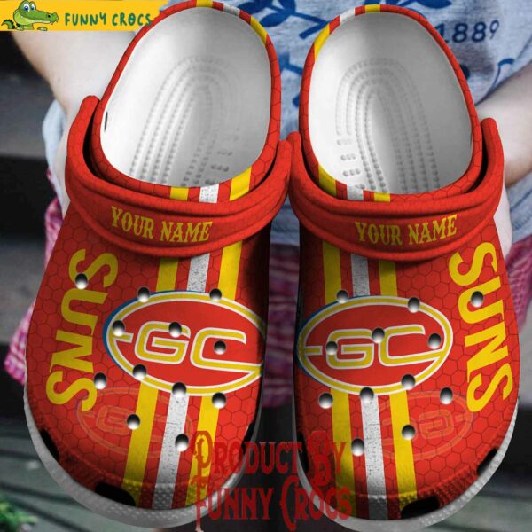 Custom AFL Gold Coast Suns Crocs Slippers