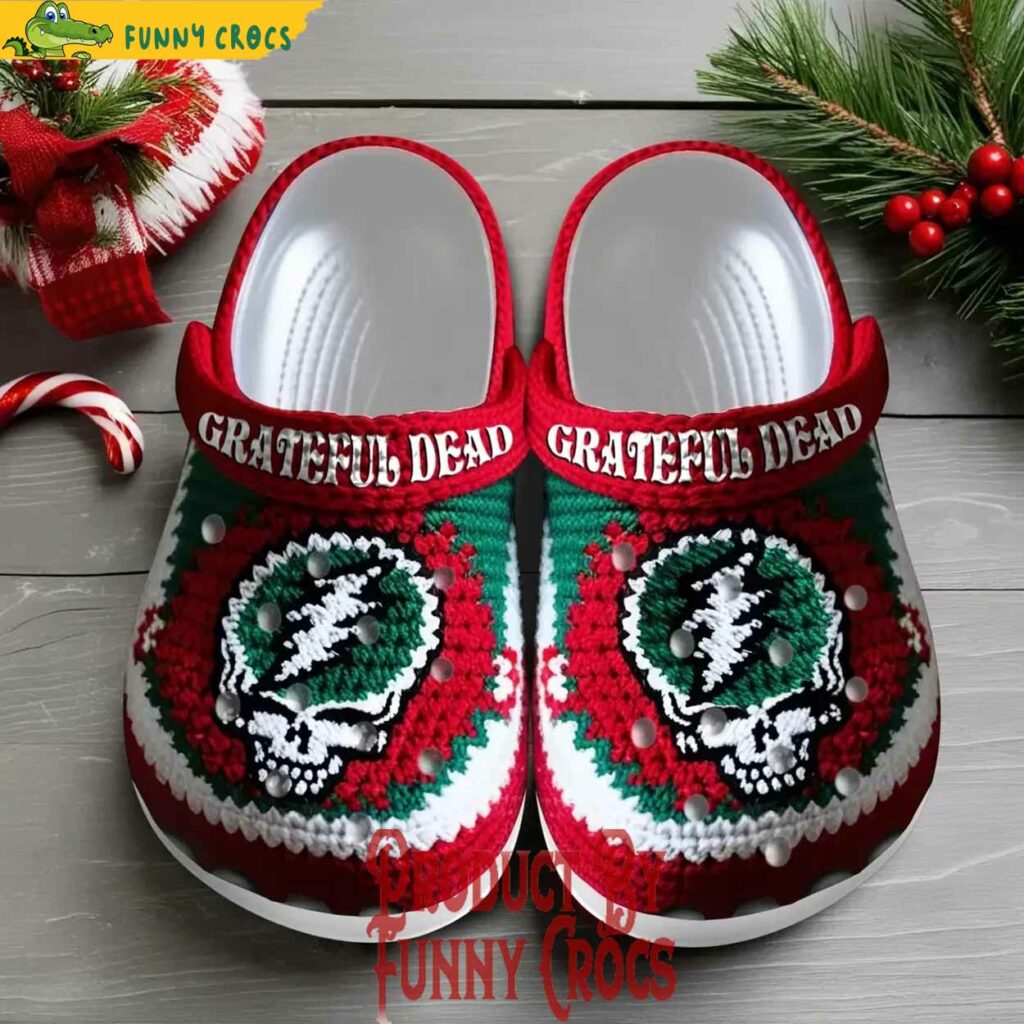 Grateful Dead Knit Effect Crocs Shoes