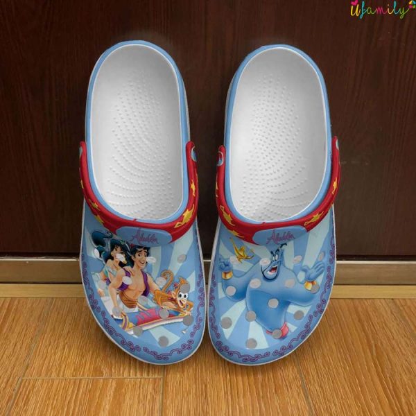 Aladdin Jasmine Genie Blue Red Disney Graphic Cartoon Unisex Crocs