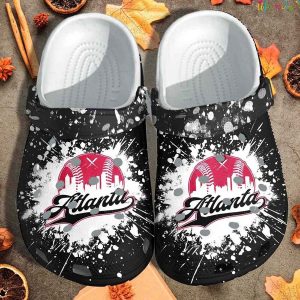 Atlanta Baseball Lover Black Crocs