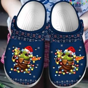 Baby Yoda Christmas Lights Ugly Pattern Yoda Crocs