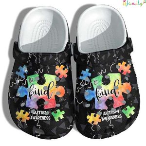 Be Kind Autism Puzzle Pieces Crocs