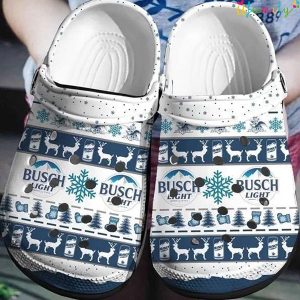 Busch Light Beer Christmas Ugly Pattern Crocs