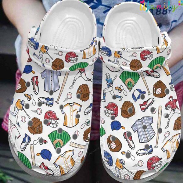 Cartoon Baseball Ball Cap Batter Crocs