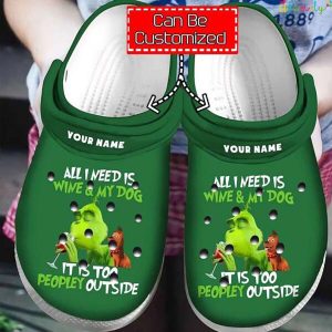 Christmas The Grinch love Dog Custom Name Crocs