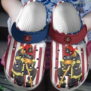 Firefighter Fire Dept USA Flag Crocs