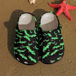 Neon Green Bats Crocs Halloween