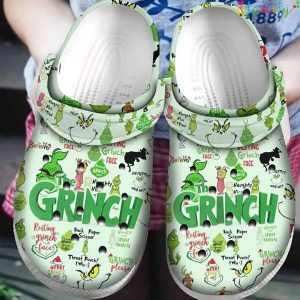 Grinch Pattern Christmas Crocs