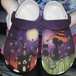 Black Cat Night Crocs Halloween