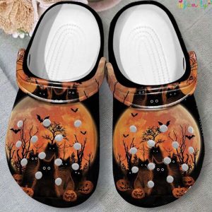 Black Cats Purr Halloween Crocs