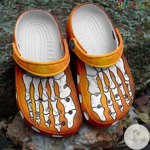 Skeleton Yellow Orange Crocs Halloween