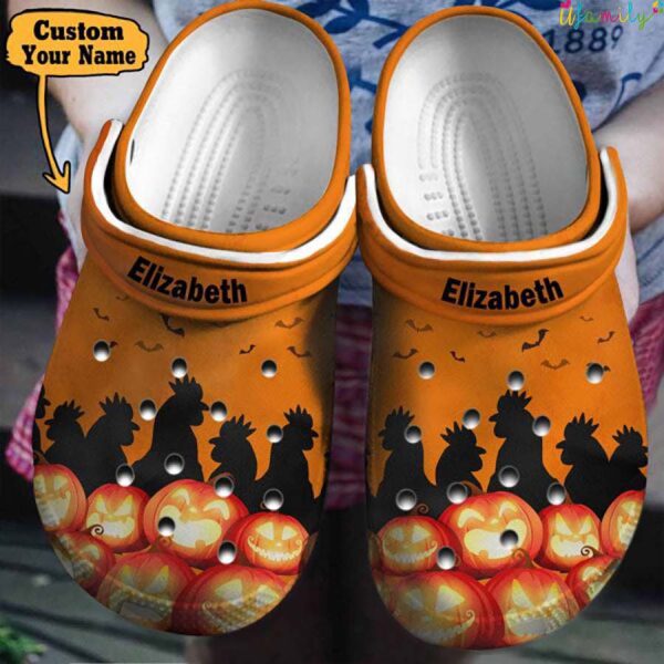 Personalized Chickens Pumpkins Crocs Halloween