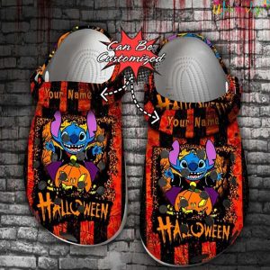 Personalized Stitch Pumpkin Crocs Halloween