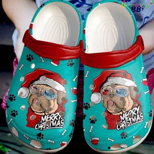 Pug Merry Christmas Crocs